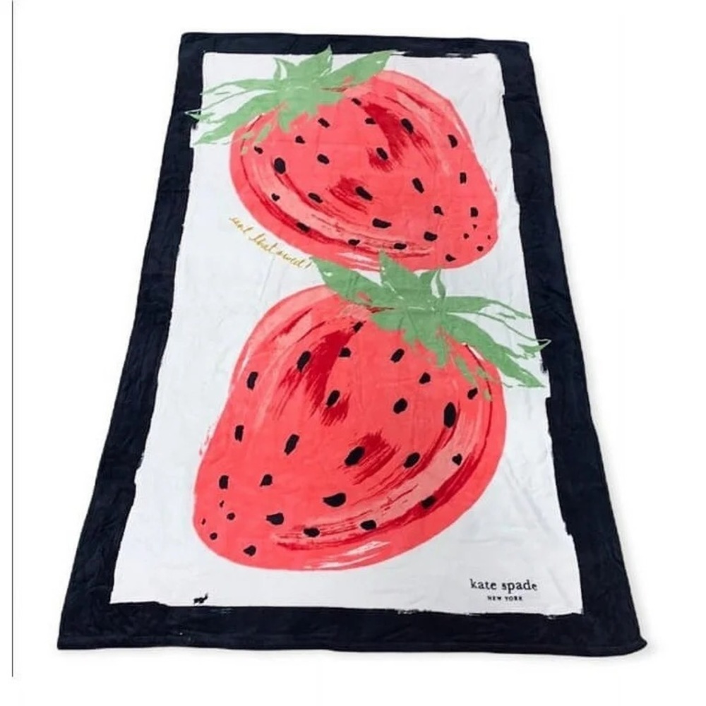Kate Spade New York Oversized Strawberry Pool Beach Towel Authentic NWT